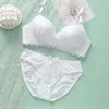 Set di reggiseni Set di reggiseni da donna sexy Set di biancheria intima di pizzo traspirante Tuta da donna push-up senza bretelle Nuovi slip da reggiseno Set Top e mutandine carini 230505