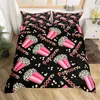 Bedding Sets Popcorn Duvet Cover Set Cinema Poster Comforter For Boys Girls Room Decor Microfiber Movie Theater Single King