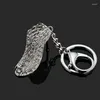 Keychains Indusleaves Creative Gifts Fashion Personality Ladies Crystal High Heels Metal Key Chain Car Advertising Ring Pendant