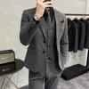 Abiti da uomo Blazer Plus Size S-7XL Uomo coreano Slim Fit Custom Groom Business Casual Tuxedo Blazer Vest Pant Casual Wedding Abito da smoking sociale 230505