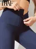 Kobiety Leggingi Traf Women Spring High Tartle Portowe spodnie na rozciąganie nóg spodnie brzuszne Spodnie jogi sporty fitness y2k swobodne spodnie dresowe 230505