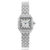 Wristwatches High Quality Women Watches Stainless Steel Quartz Watch Fashion Casual Square Roman Scale Wristwatch Clocks Relogio Feminino