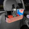 Uppgradera Fashion Diamond Car Seat Back Storage Box Organizer Water Cup Tissue Paper Holder Dryck Rack Bling Car Accessories for Woman