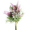 Kwiaty dekoracyjne Fałsz lawendy plastikowe domowe wystrój ślubny Faux Flower Bukiet Realistyczne, długotrwałe sztuczne zapasy imprezowe