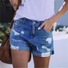 Damen Shorts Sommer Denim Casual Fashion Lose Loch Jeans mit Taschen Street Booty 230504