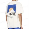 T-shirt da uomo Designer Fashion Tees Rhude Co Branded Formula Racing Sunset Print Manica corta allentata Us Girocollo Top Cotone Streetwear