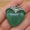 Collane con ciondolo Pietra naturale Quarzo rosa Ametiste Avventurina verde Opale Fascino per collana Orecchini Creazione di gioielli Formato regalo 32x35mm