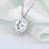 Pendentif Colliers Exquis Couleur Argent Bleu Cristal Collier De Flocon De Neige Pour Femmes Charme Zircon Bijoux De Fête De Noël Cadeaux De NoëlPendentif