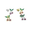 Boucles d'oreilles en argent Sterling 2023 pour femmes, bijoux délicats en forme de cerise, 2 couleurs, Cool, été, mignon, cadeau de mariage, 925