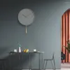 Väggklockor pendel rund klocka modern design vardagsrum tyst nordisk klocka utomhus minimalistiska horloge hus tillbehör