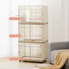 Cat Carriers Household Resin Cages Durable Kitten House Luxury Cats Villa Comfortable Pet Litter Scratch-resistant Fence With Wheels