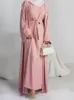 Vêtements ethniques 2 pièces assorties ensembles musulmans Hijab robe plaine Eid Abayas pour femmes Dubai Open Abaya Turquie robes intérieures islam africain 230505