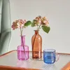 Vases 1pc Modern Decorative Bud Flower Nordic Office Bedroom Bottle Candlestick Holder Glass for Home Decor 230505