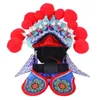 Kläder roliga husdjurskatt kostym kinesisk traditionell peking opera roll cap hatt valp nyår fancy klänning hatt hårband tillbehör