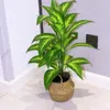 Decorative Flowers Wreaths Artificial Desktop Fake Plants Plastic Green Simulation Banyan Tree Landscaping Indoor Office el Year Home Deco Materials 230504