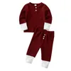 Set di abbigliamento Born Baby Girl Boy Due pezzi Set top a maniche lunghe e pantaloni tuta da notte vestiti per neonati