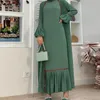 Etnische kleding Elegante moslim Lange bescheiden jurk voor vrouwen Ramadan Arabisch Femme Dubai Abaya Turkije Marokkaanse Kaftan Robe avondjurk 230505