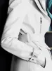 女性SジャケットNerazzurri Spring Runway White Long Leather Trench Coat for Women Sleveエレガントな高級ファッションレディースコートデザイナー230505