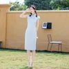 Etnische kleding katoen en linnen gecontroleerd cheongsam retro Chinese wind lange jurk voor jonge meisjes traditionele vrouwen qipao