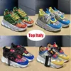 Top Designer Italy Casual Shoes Chain Recation Sneakers Reflevtive Height Triple Black White Multi-color suede red blue yellow fluo tan men women Fashion Trainers