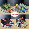 Top Designer Italy Casual Shoes Chain Recation Sneakers Reflective Height Triple Black White Multicolor gamuza rojo azul amarillo fluo tan hombres mujeres Moda Entrenadores