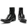 Британские роскошные высокие каблуки мужчины сапоги с кожаными сапогами из кожи черные итальянские туфли с chelsea