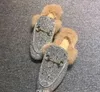 Pantofole Desginer Princetown Donna Uomo Mocassini Scarpe Pantofole calde invernali Pelliccia Classica fibbia in metallo Sandali ricamati Scarpe in pelle Modello diapositive con scatola35-45