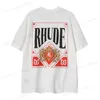 Men's T-Shirts Designer Fashion Clothing Tees Rhude Red Ten Thousand Color Matching Printed Pure Cotton Summer Cool Loose Half Sleeve