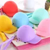 Borse portaoggetti Simpatico cartone animato Portamonete Portachiavi in silicone Portafogli per bambini Cappellino color caramella Cappello Mini