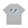 디자이너 패션 의류 티셔츠 Tshirt 여름 새로운 Trapstar 블루 화이트 타월 자수 하이 스트리트 루즈 캐주얼 티셔츠 남성 여성 커플 반팔