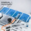 ZONESUN XL-T803 modèle semi-automatique PET en plastique Arc Surface bouteille plate autocollant étiqueteuse Machine de distribution d'étiquettes