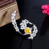 Pierścionki ślubne cwwzircons modny błyszczący sześcienny cyrkon duży impreza koktajlowa otwarte dla kobiet luksusowe akcesoria biżuterii CZ R223 230505