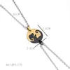 Chaînes chien de compagnie Couple couture paire collier femmes copines Simple Animal correspondant clavicule chaîne Puzzle saint valentin cadeau