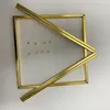 Party Decoration 4pcs/set Wedding Metal Flower Column Stand With Acrylic Cover Gold-Plated Geometric Road Lead Event Backdrop