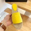 Tribute Woven Fabric espadrilles Slippers Mule Slides Sandals heeled flat heels women's luxury designers Casual Fashion Beach pretty hoes factory footwear