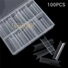 False Nails AORAEM XL C Curved Nail Tips Straight Length Tip Extra Long Square Artificial Salon 100PCS Box Natural