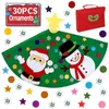 Christmas Decorations Double-Sided Tree Toy Snowman Santa Claus Children's Felt Cloth Game Hanging Ornaments Kids Gift