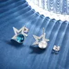 Stud Cupings Cocom Moda Mavi Yıldız Yuvarlak Avusturya Kristalleri Kadınlar 2023 Trend Brincos Feminino Noel Hediyesi