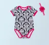 Ensembles de vêtements arrivée bébé fille vêtements mignon fleur body bandeaux ensemble combinaisons né tenues de fête d'anniversaire