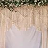 Party Decoration W180xH200CM Outdoor Wedding Backdrop Large Macrame Wall Hanging Woven Window Curtains Bedroom Art Decor Boho Tapestry