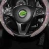 Neue Auto Lenkradabdeckung Diamond Protector Set Atmungsaktiv Anti-Rutsch Auto Zubehör Universal Bling Für Mädchen Frauen