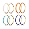 Hoop oorbellen 2023 Creatief Simple Big Eearrings For Woman Classic Oil Dripping Metal Charm Piercing sieraden paar trend cadeau