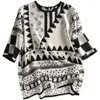 Kvinnors blusar Western Style Silk Short Sleeve Women's Summer Printed Round Neck White Satin Pullover Slimming Wear Blus