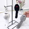 18cm/7" Real Genuine Mink Fur Fox Keychain Pompom Ball Bag Charm Purse Bag Car Phone Pendant Keyring Kids Toy