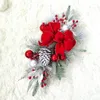 Guirlande de fleurs décoratives de Noël pour les escaliers magnifiquement couronne de porte d'entrée canne en bonbon rouge artificielle avec