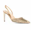 rhinestone stiletto sandals Rene Caovilla Cleo 7.5cm evening shoes women's pointy back empty shoes ankle crystal hollow luxury designer factory shoelace box large 43