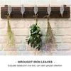 Dekorativa blommor 15st hängande dekor metall lämnar väggskulpturprydnader till julgran