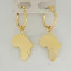 Серьги по ожерелью набор желтого золота на 18 -дюймовую простую поверхность африканская карта.