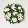 Decorative Flowers Artificial Door Wreath Champaign Gold Rose And White Hydrangea Flower Garland For Wedding Decor Home Decoration