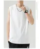 남성용 T 셔츠 M2369 민소매 조끼 남성 여름 조수 브랜드면 의류 바닥 단락 티셔츠
